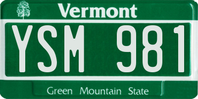 VT license plate YSM981