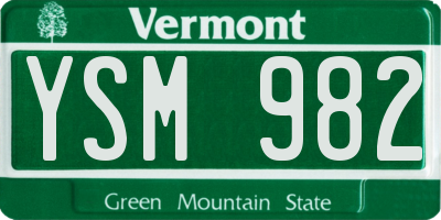 VT license plate YSM982