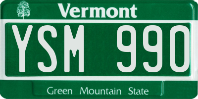 VT license plate YSM990