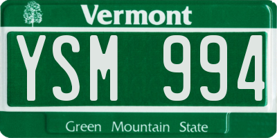VT license plate YSM994