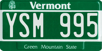 VT license plate YSM995