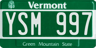 VT license plate YSM997