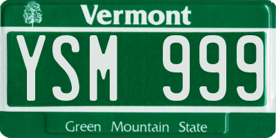 VT license plate YSM999