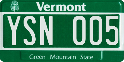 VT license plate YSN005