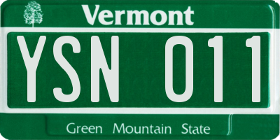 VT license plate YSN011