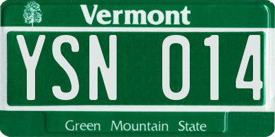 VT license plate YSN014