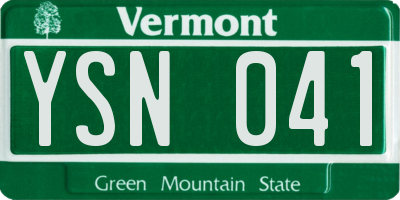 VT license plate YSN041