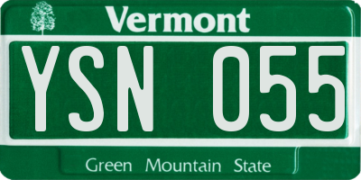 VT license plate YSN055