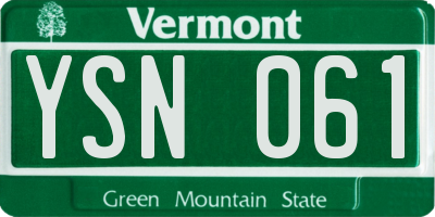 VT license plate YSN061