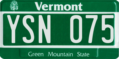 VT license plate YSN075