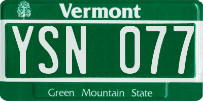 VT license plate YSN077