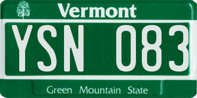 VT license plate YSN083