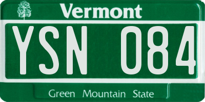 VT license plate YSN084