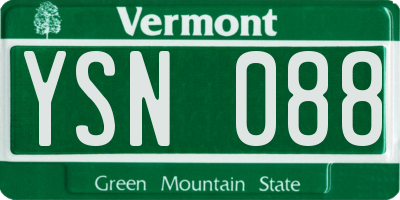 VT license plate YSN088