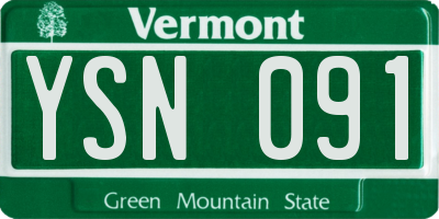 VT license plate YSN091