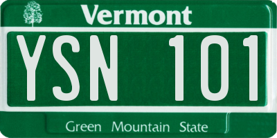 VT license plate YSN101