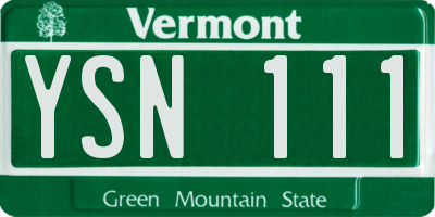 VT license plate YSN111