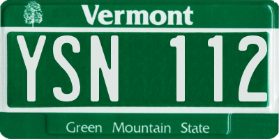 VT license plate YSN112