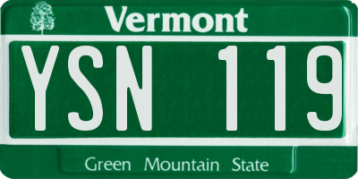 VT license plate YSN119