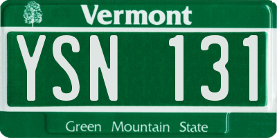 VT license plate YSN131