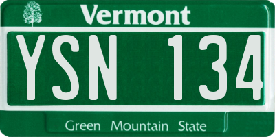 VT license plate YSN134