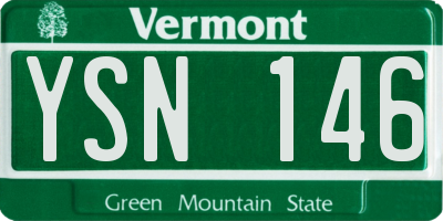 VT license plate YSN146