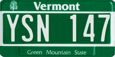 VT license plate YSN147