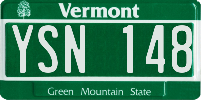 VT license plate YSN148