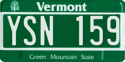 VT license plate YSN159