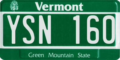 VT license plate YSN160