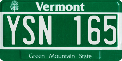 VT license plate YSN165