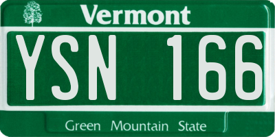 VT license plate YSN166