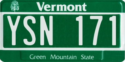 VT license plate YSN171
