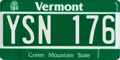 VT license plate YSN176