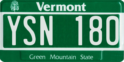 VT license plate YSN180