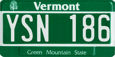 VT license plate YSN186