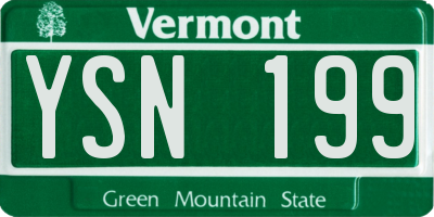 VT license plate YSN199