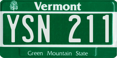 VT license plate YSN211
