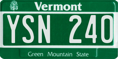 VT license plate YSN240