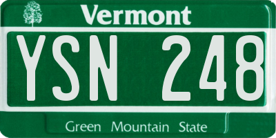 VT license plate YSN248