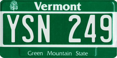 VT license plate YSN249