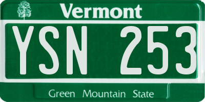 VT license plate YSN253