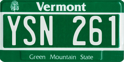 VT license plate YSN261