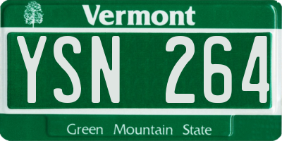 VT license plate YSN264