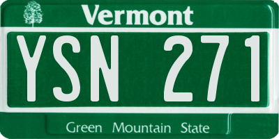 VT license plate YSN271