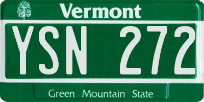 VT license plate YSN272