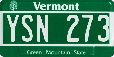 VT license plate YSN273