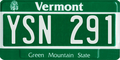 VT license plate YSN291