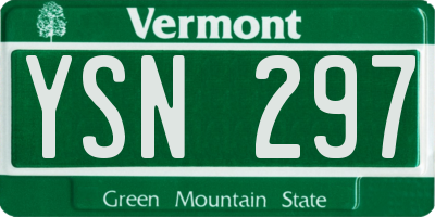 VT license plate YSN297