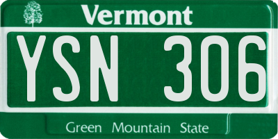 VT license plate YSN306